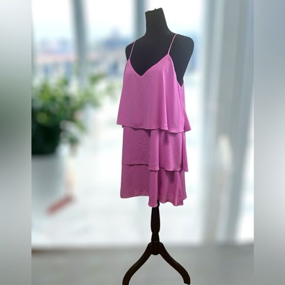 Show Me Your Mumu Womens Ruffle Tiered Spaghetti Strap Mini Barbie Pink Size S - Picture 7 of 14